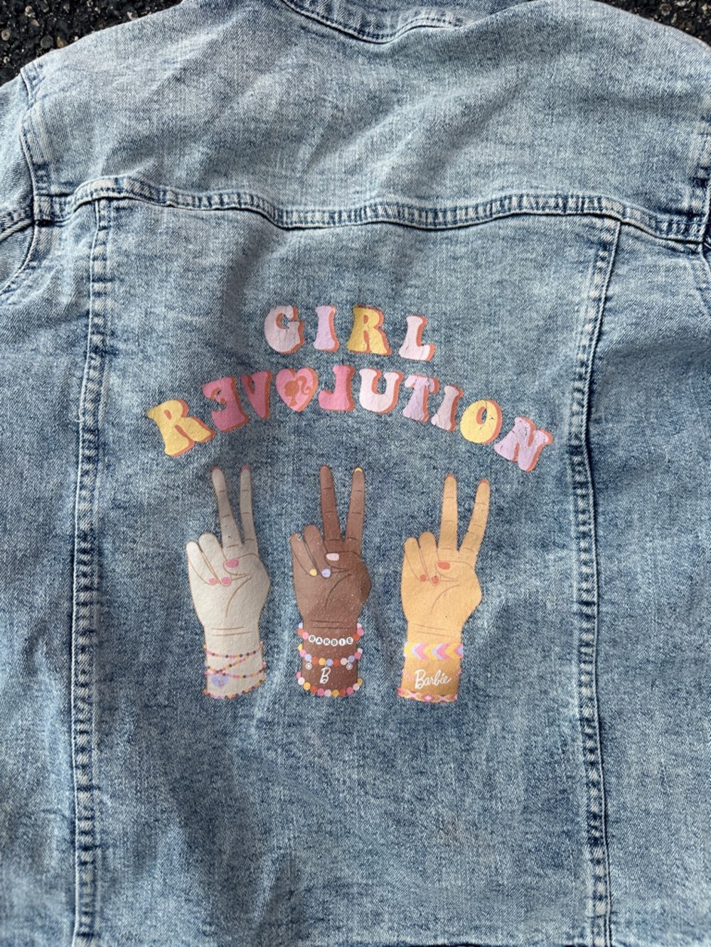 Barbie Light Blue Denim Jacket with Pink Logo - Picture 7 of 9